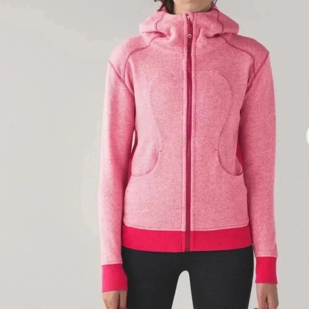 Lululemon ‘On The Daily’ Hoodie in Heathered Jewelled Magenta Zip-Up Size 8